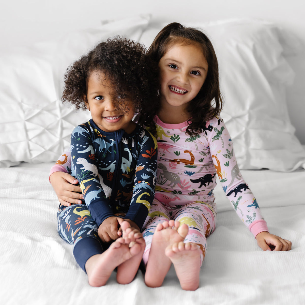 LS/P PJ Set - Pink Jurassic Jungle Two-Piece Bamboo Viscose Pajama Set