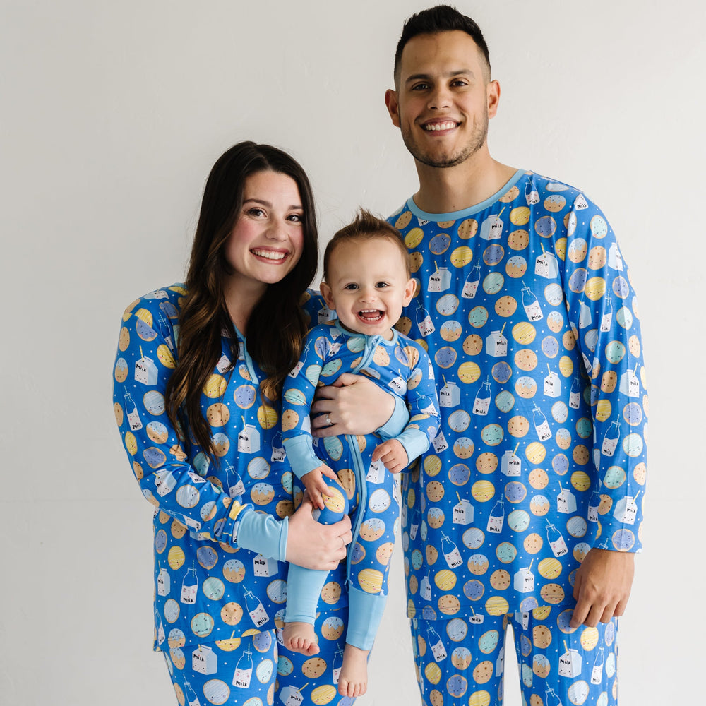 Men's LS PJ Tops - Blue Cookies & Milk  Men's Bamboo Viscose Pajama Top