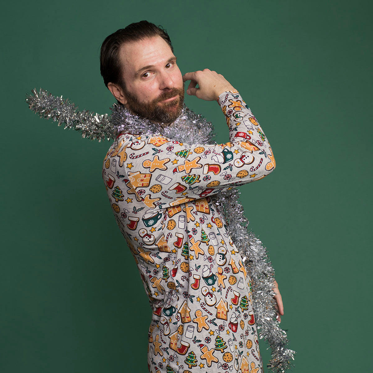 Profile image of a man wearing men's Holiday Treats pajama top