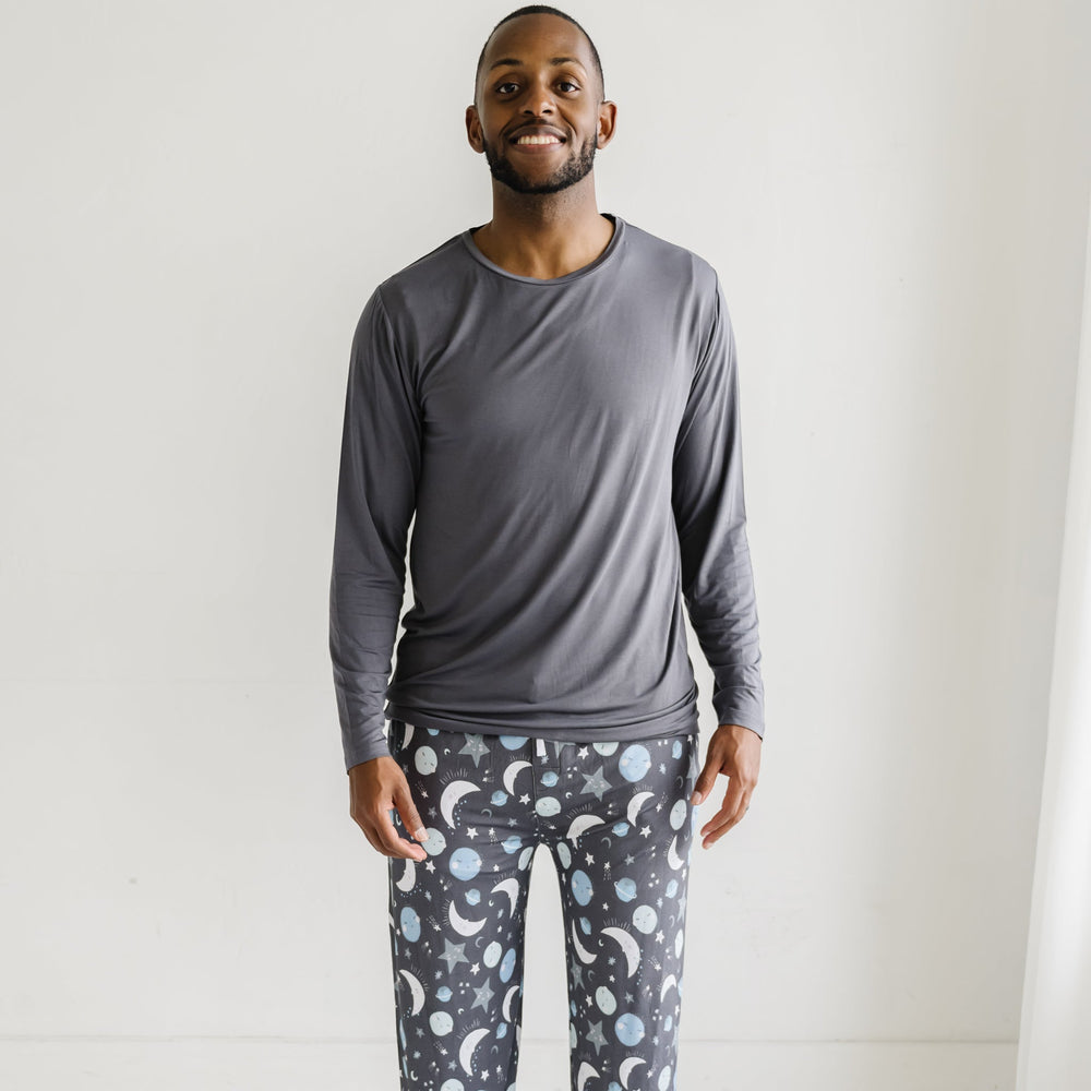 Men's LS PJ Tops - Moon Gray Men's Bamboo Viscose Pajama Top
