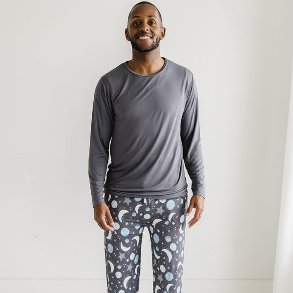 Moon Gray Men's Pajama Top - Little Sleepies