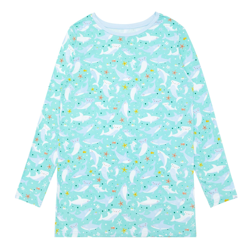 Men's LS PJ Tops - Shark Soiree Printed Men's Bamboo Viscose Pajama Top