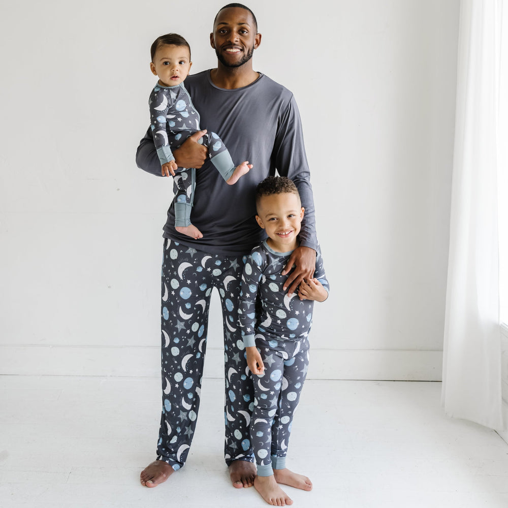 Men's PJ Pants - Blue To The Moon & Back Men's Bamboo Viscose Pajama Pants