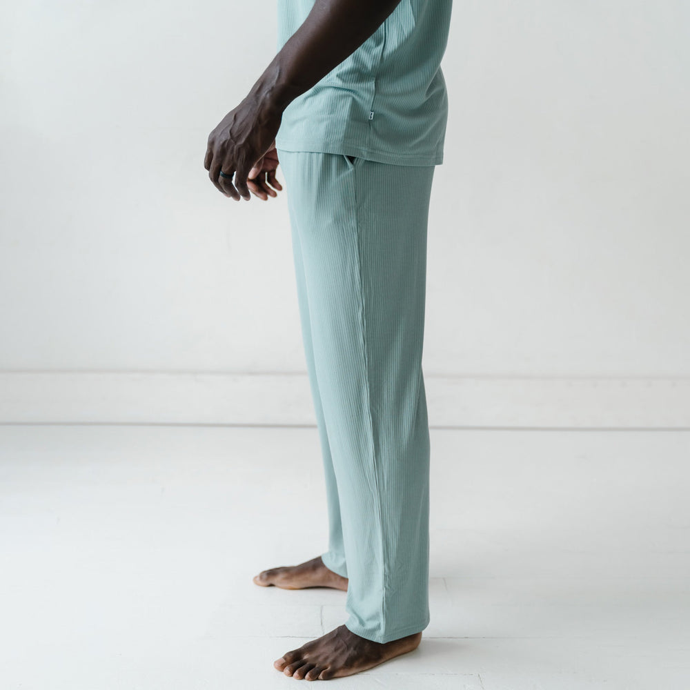 Men's PJ Pants - Stormy Ribbed Men's Bamboo Viscose Pajama Pants