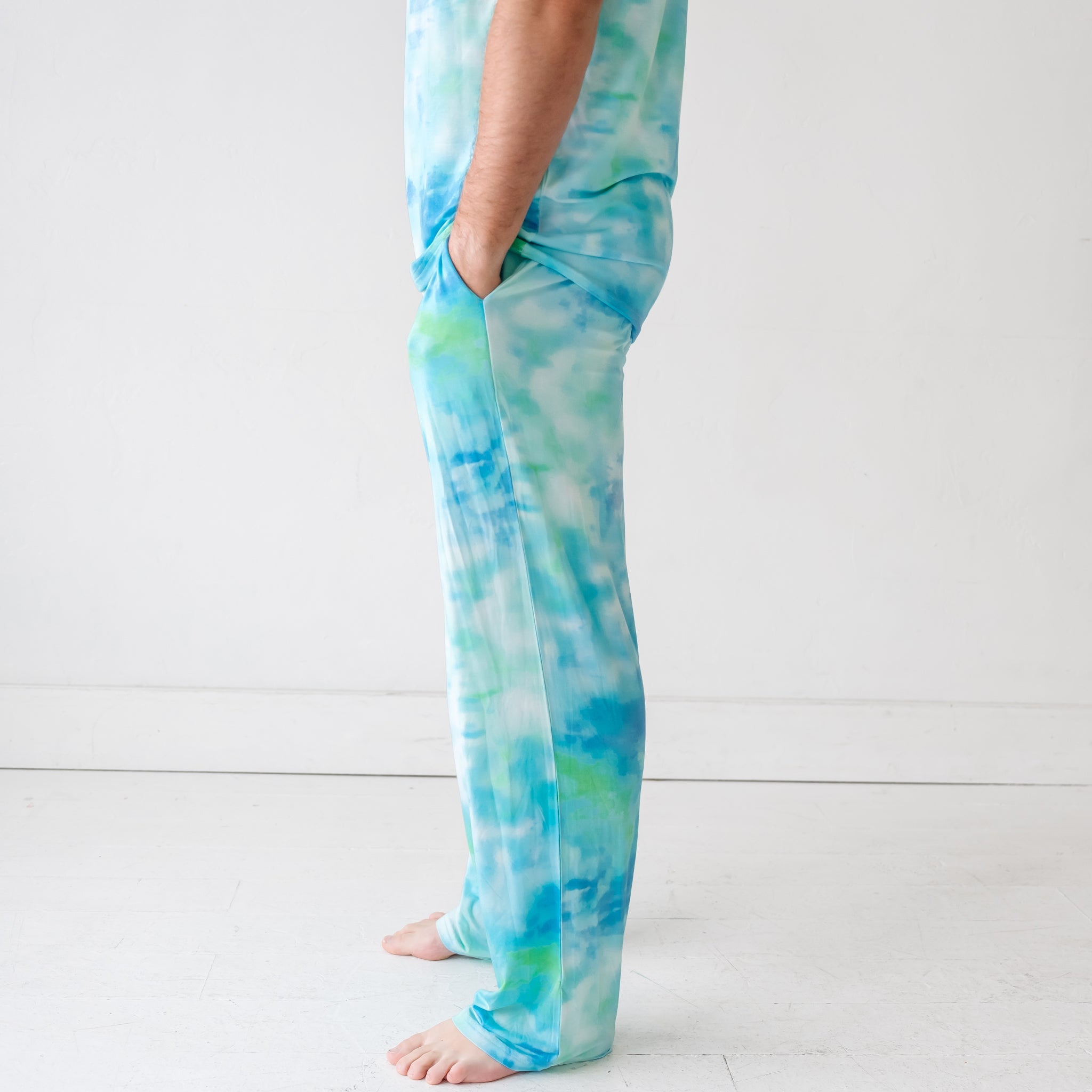 Men's PJ Pants - Tidepool Watercolor Men's Bamboo Viscose Pajama Pants