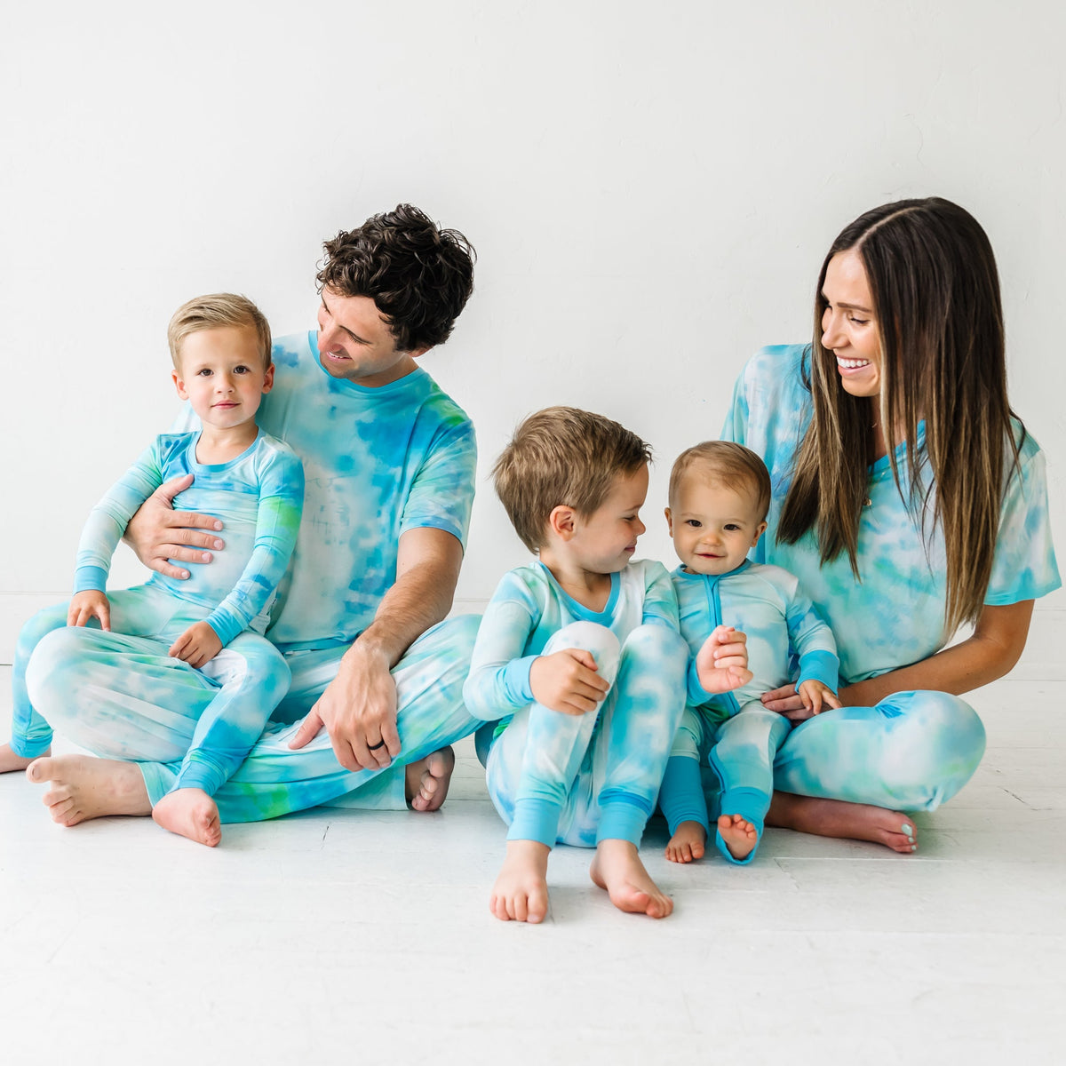 Men's SS PJ Tops - Tidepool Watercolor Men's Short Sleeve Bamboo Viscose Pajama Top