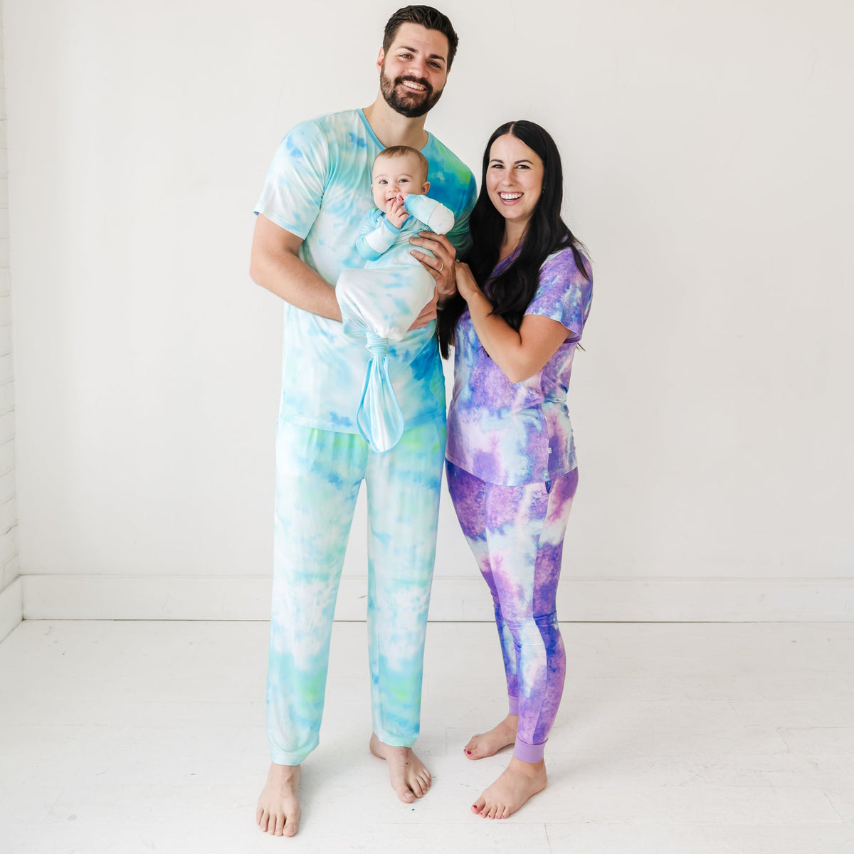Men's SS PJ Tops - Tidepool Watercolor Men's Short Sleeve Bamboo Viscose Pajama Top