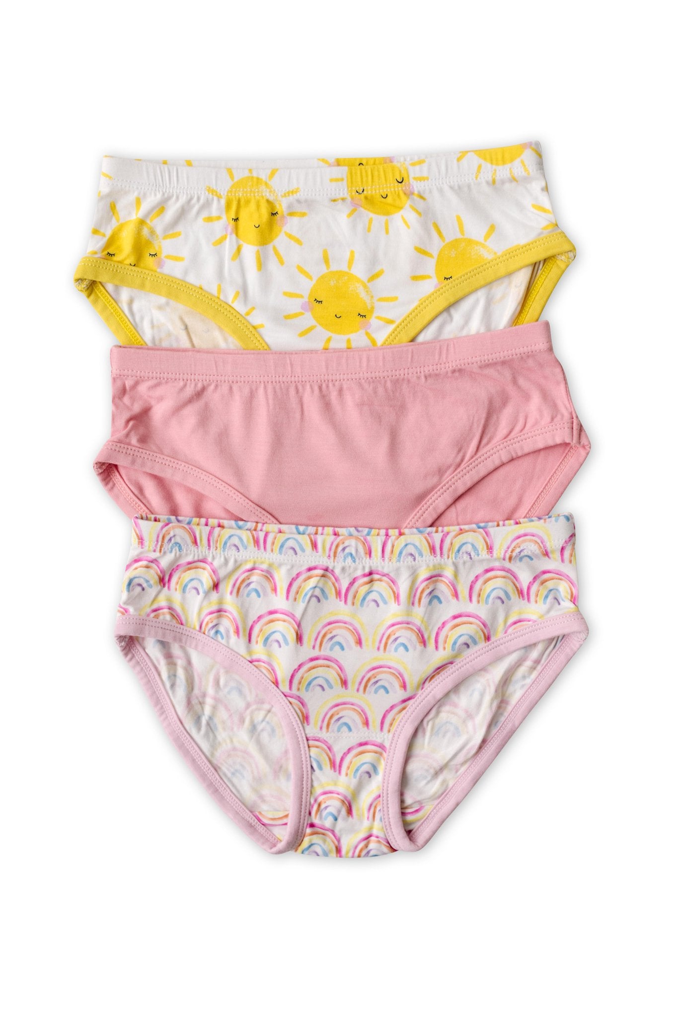 Rainbows & Sunshine Girl's Bamboo Viscose Brief Underwear - 3 Pack