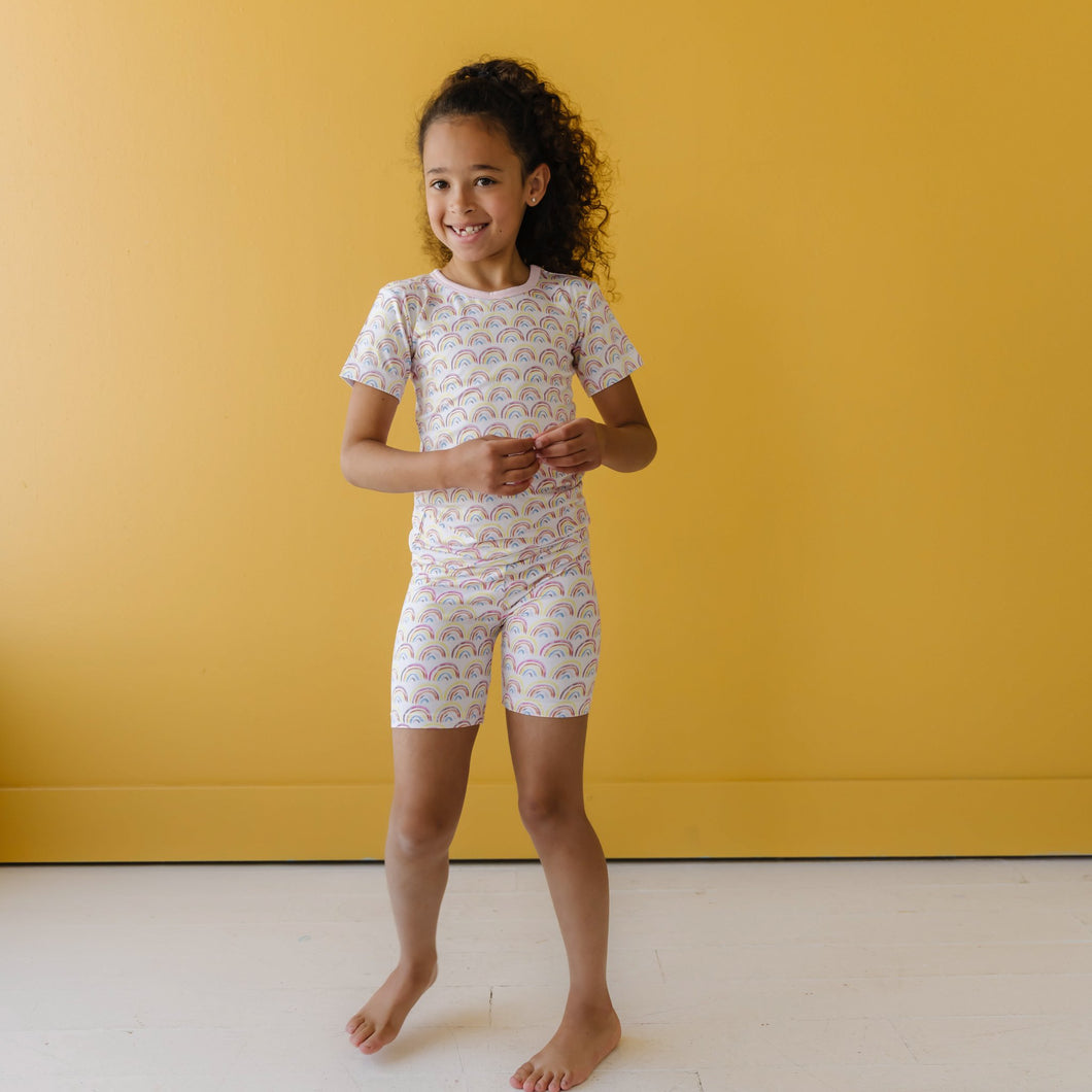 Rainbow on my Parade Bamboo Two Piece Shorts Pajama Set