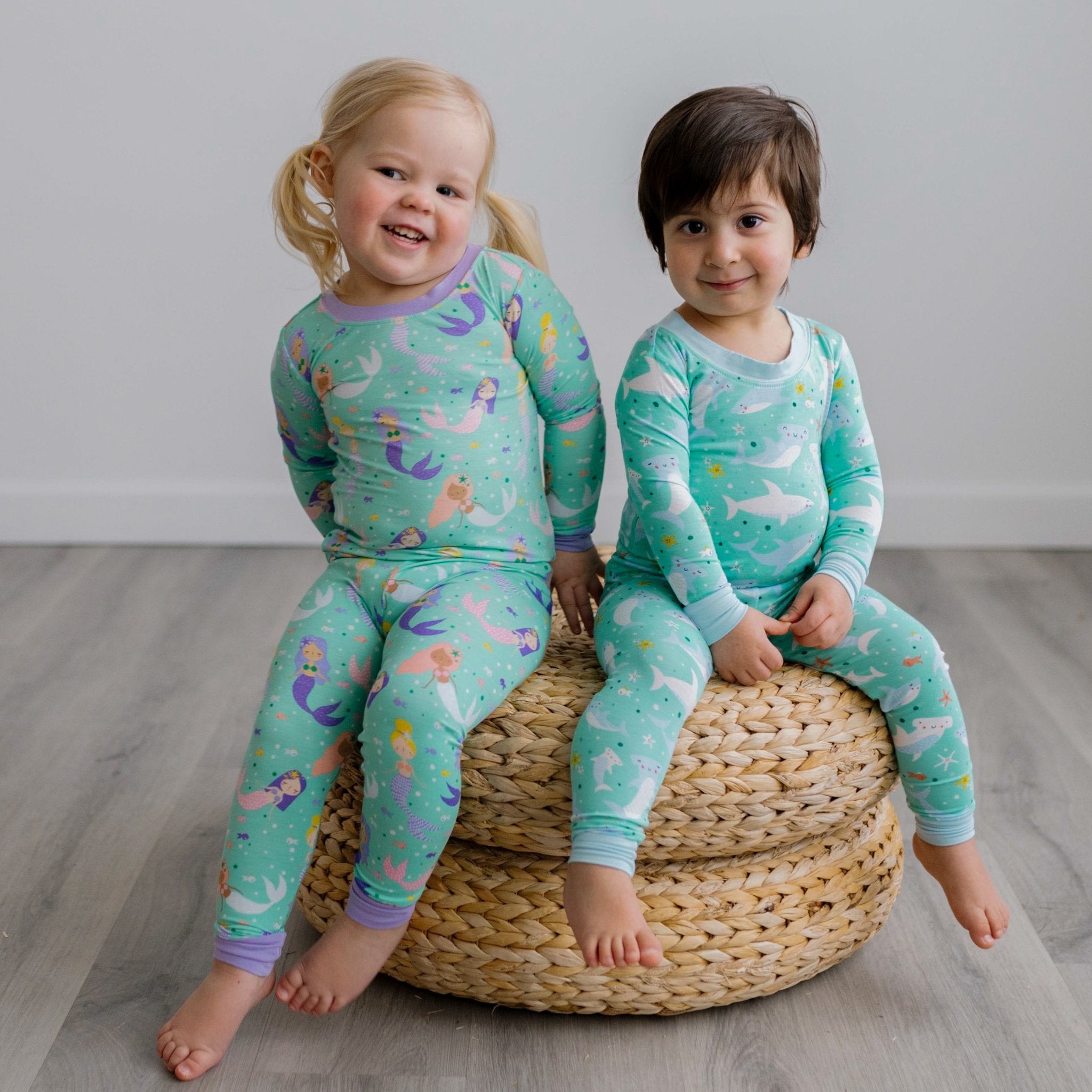Two-piece matching pajama set in cute designs. Made from beautifully soft  bamboo.