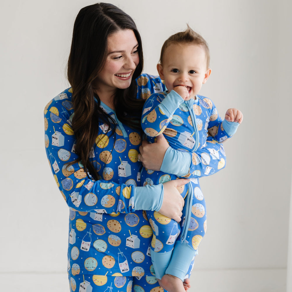 Women's LS PJ Tops - Blue Cookies & Milk Women's Bamboo Viscose Pajama Top