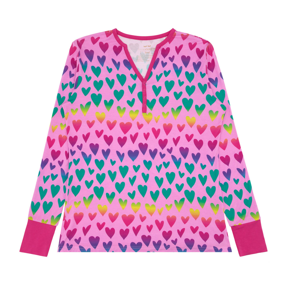 Women's LS PJ Tops - Ombré Hearts Women's Bamboo Viscose Pajama Top