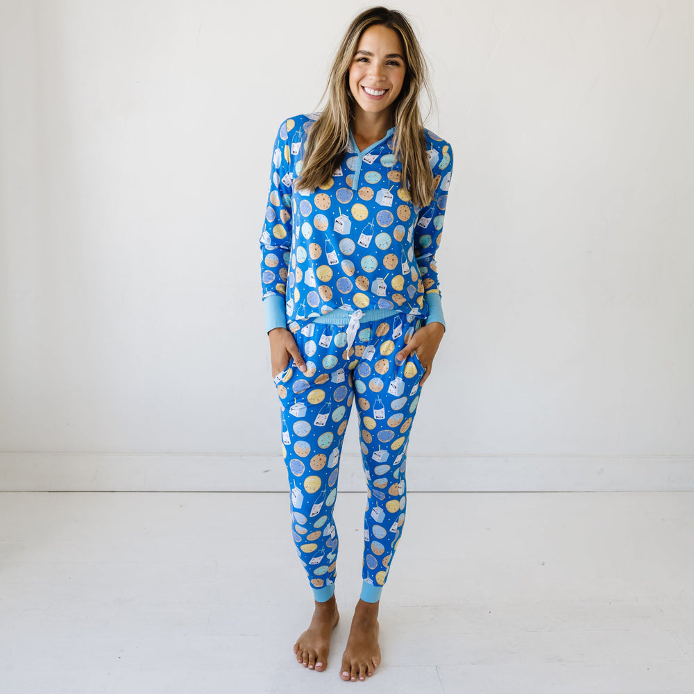 Women's PJ Pants - Blue Cookies & Milk Women's Bamboo Viscose Pajama Pants