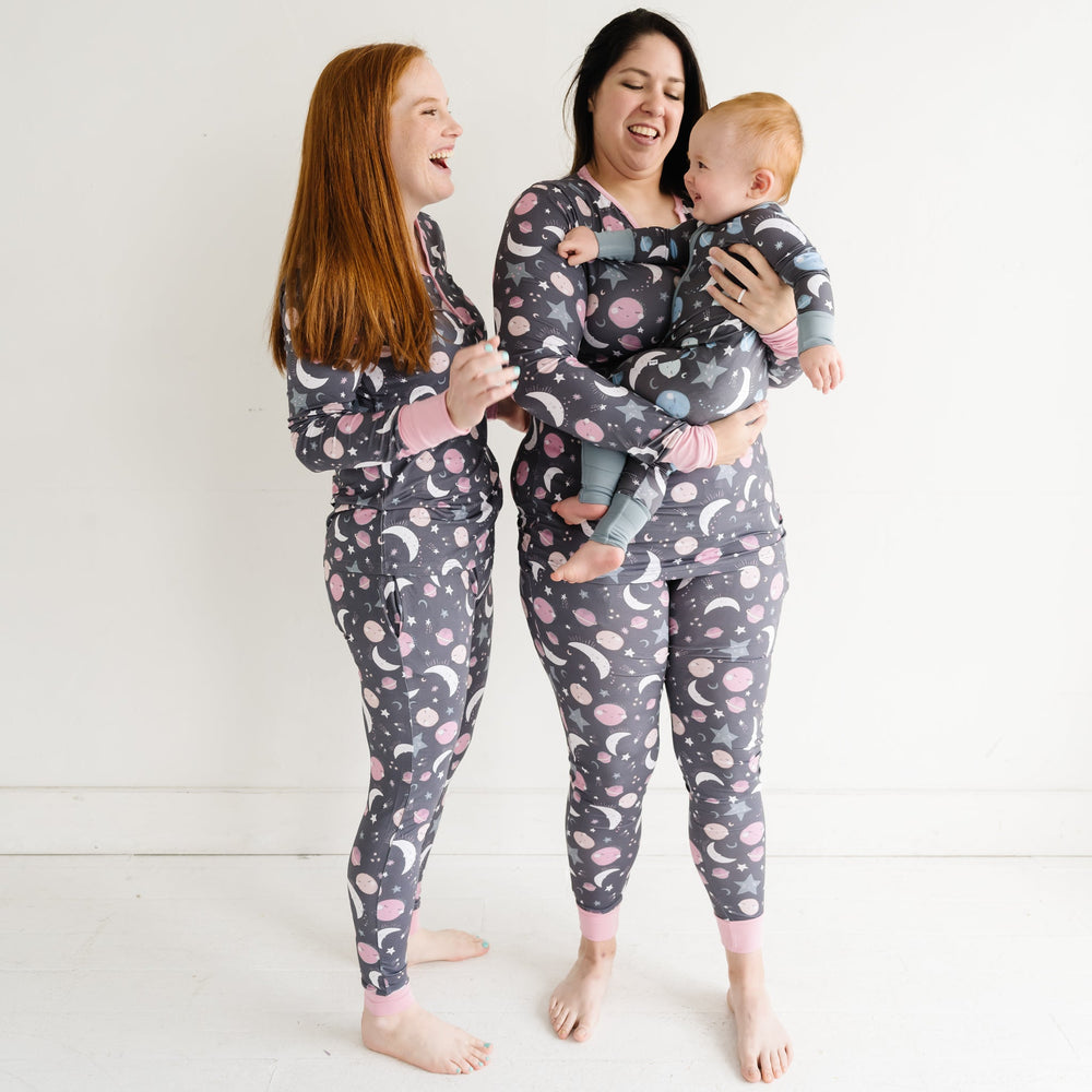 Women's PJ Pants - Pink To The Moon & Back Women's Bamboo Viscose Pajama Pants