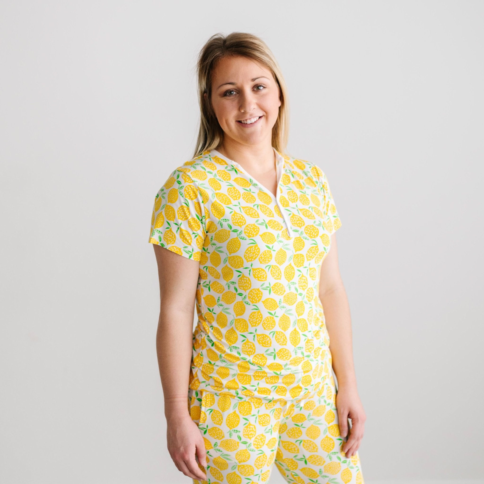 Lemons Women's Short Sleeve Bamboo Viscose Pajama Top - Little Sleepies