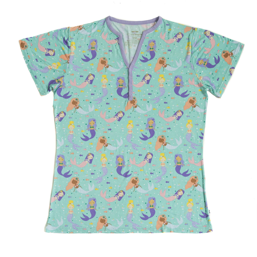 Women's PJs - Mermaid Magic Women's Short Sleeve Bamboo Viscose Pajama Top