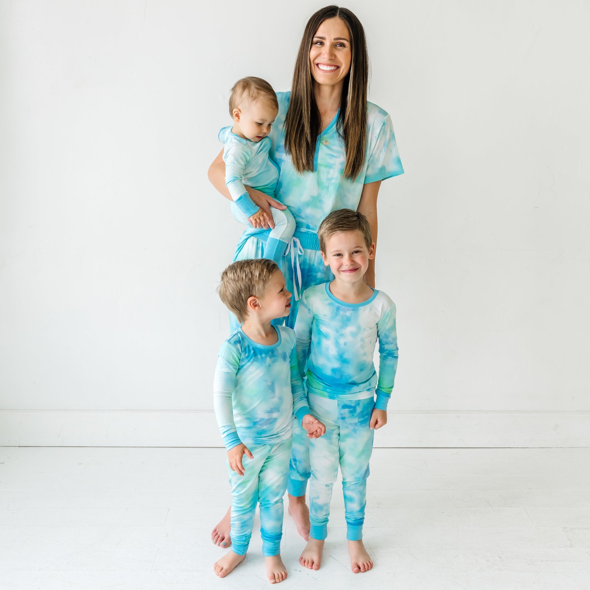 Women's SS PJ Tops - Tidepool Watercolor Women's Short Sleeve Bamboo Viscose Pajama Top