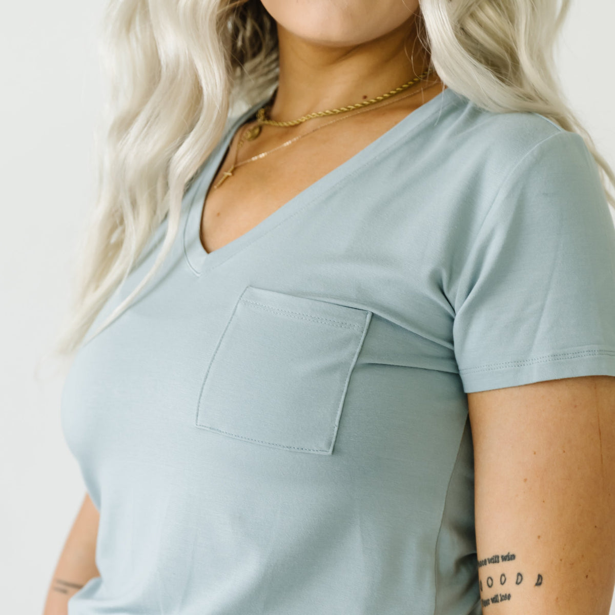 Women's - Women's Bamboo Viscose Perfect Pocket Tee Stormy