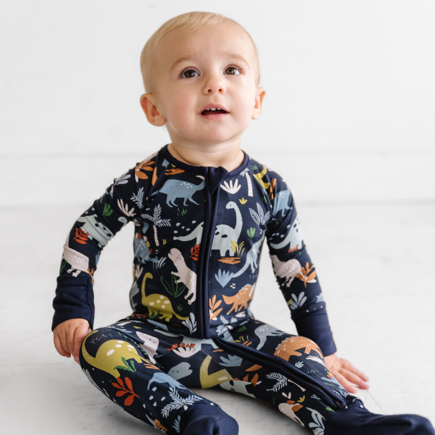 Zippy - Navy Jurassic Jungle Bamboo Viscose Zippy