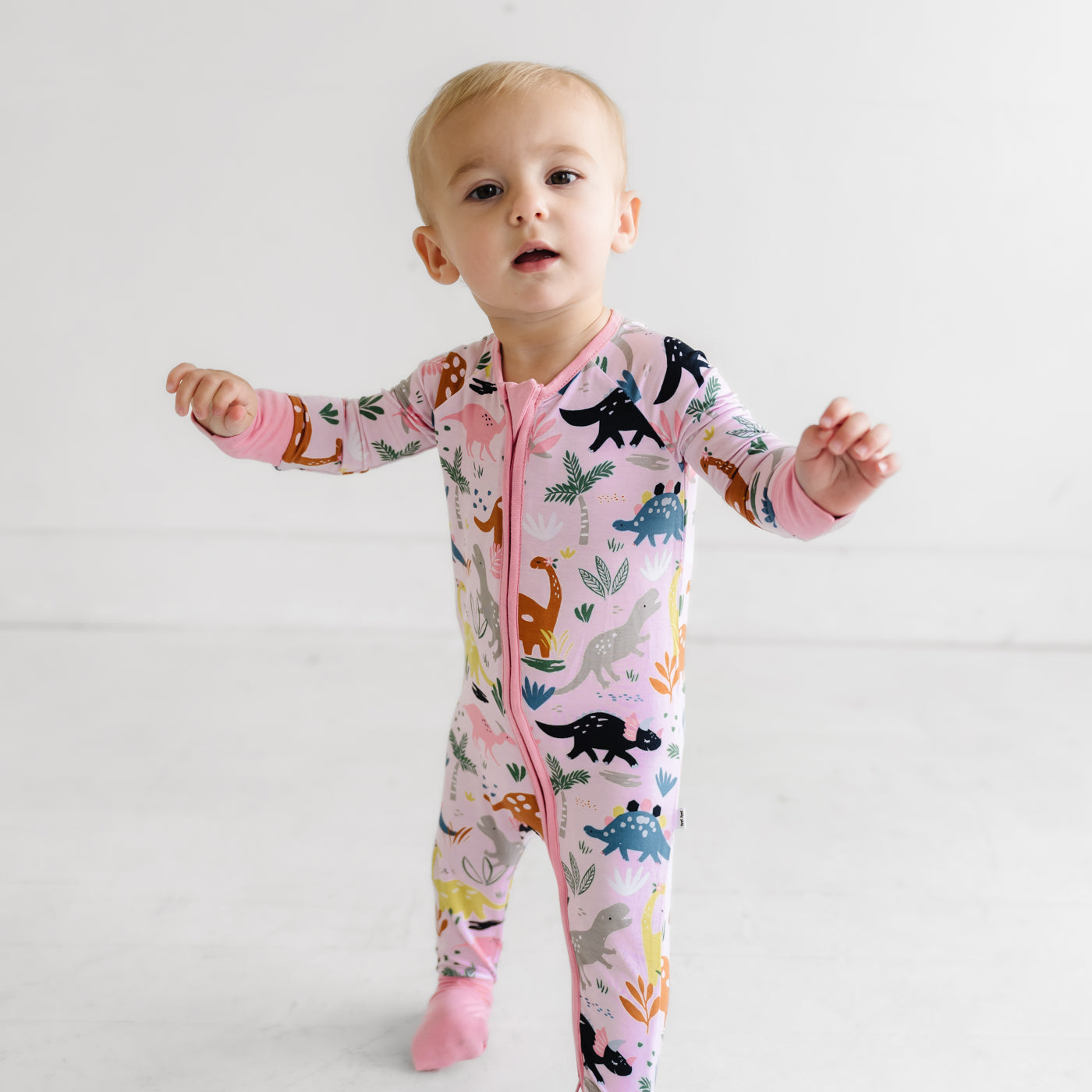 Zippy - Pink Jurassic Jungle Bamboo Viscose Zippy